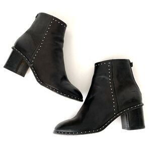 Rag & Bone Black Leather Booties Studded Detail US sz 6.5 Model Chic Edge Cool